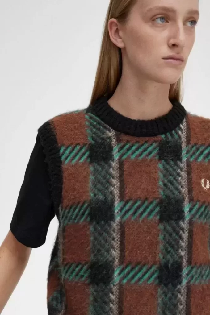 Glitch Tartan Knitted Women’s Tanks Glitch Tartan Knitted Women’s Tanks