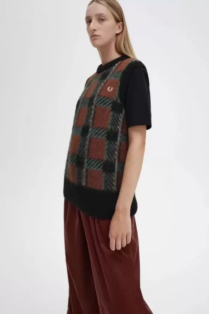 Glitch Tartan Knitted Women’s Tanks Glitch Tartan Knitted Women’s Tanks