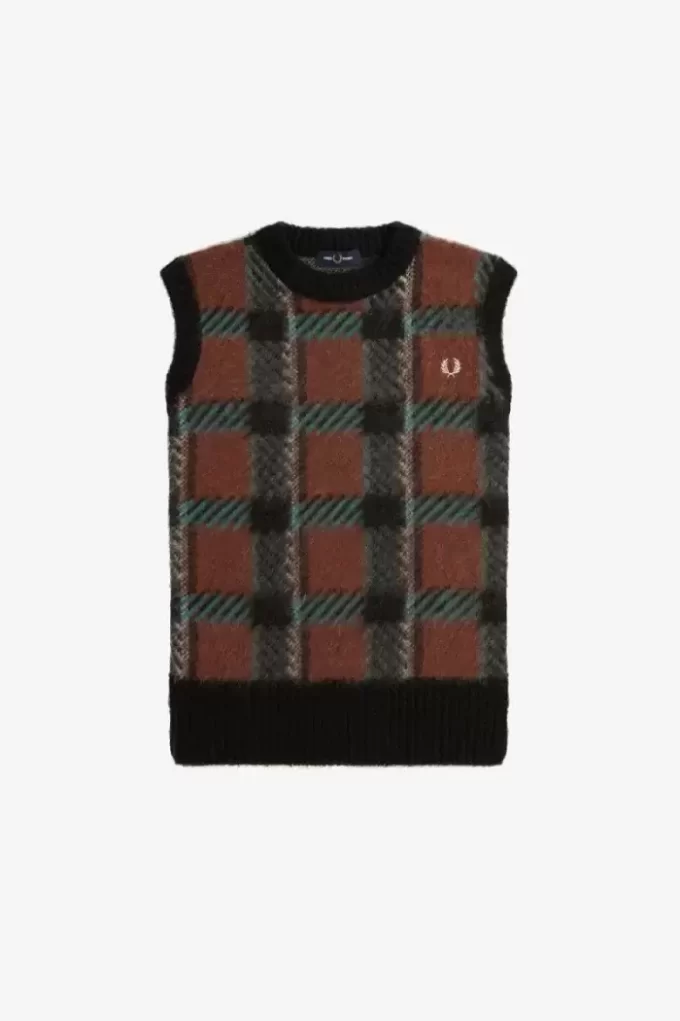 Glitch Tartan Knitted Women’s Tanks Glitch Tartan Knitted Women’s Tanks