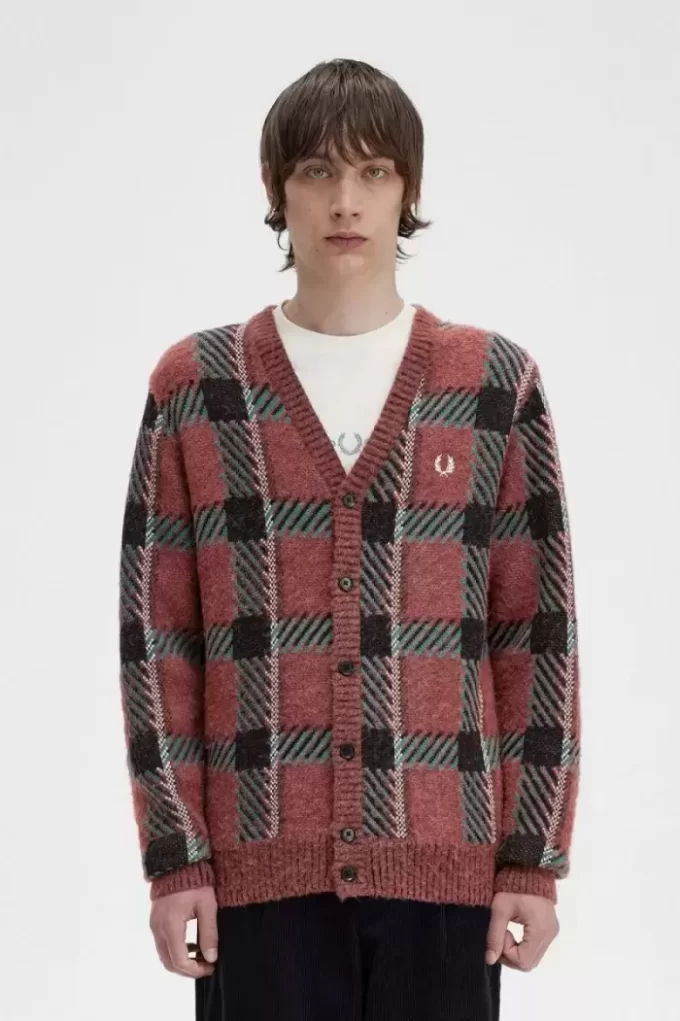 Glitch Tartan Men’s Cardigan Glitch Tartan Men’s Cardigan