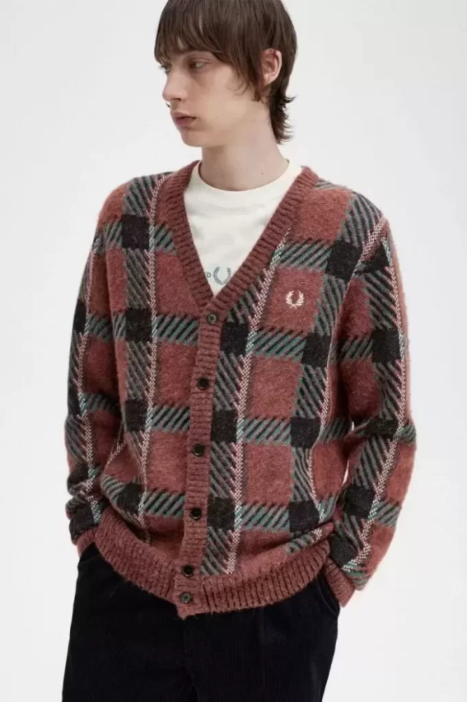 Glitch Tartan Men’s Cardigan Glitch Tartan Men’s Cardigan