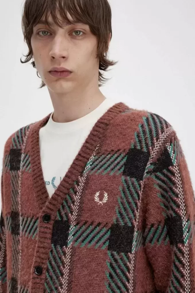 Glitch Tartan Men’s Cardigan Glitch Tartan Men’s Cardigan