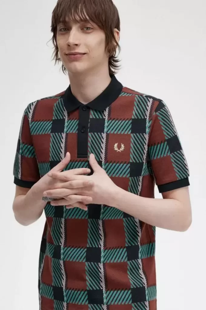 Glitch Tartan Men’s Polo Shirt
