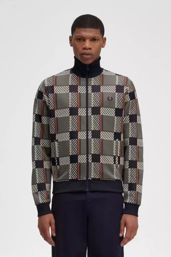 Glitch Tartan Men’s Track Jackets Glitch Tartan Men’s Track Jackets