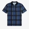 Glitch Tartan Zip Neck Men’s Polo Shirt