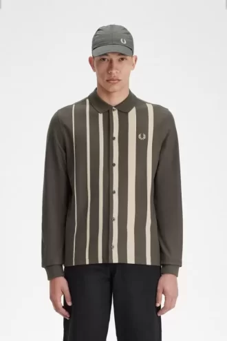 Gradient Stripe Long Sleeve Men’s Polo Shirt Gradient Stripe Long Sleeve Men’s Polo Shirt