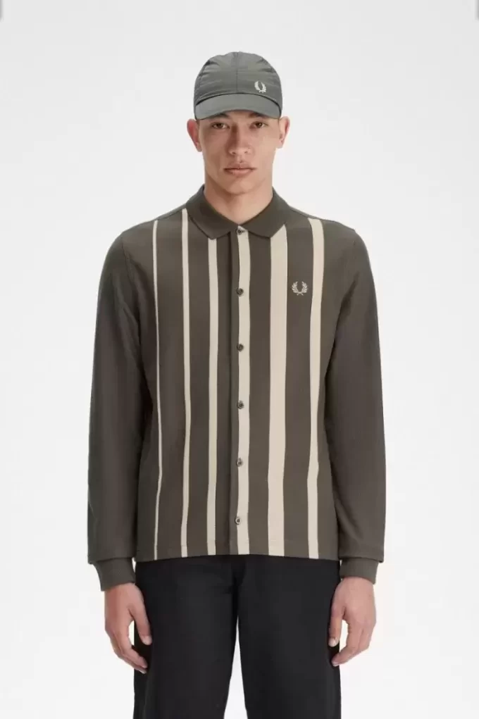 Gradient Stripe Long Sleeve Men’s Polo Shirt Gradient Stripe Long Sleeve Men’s Polo Shirt
