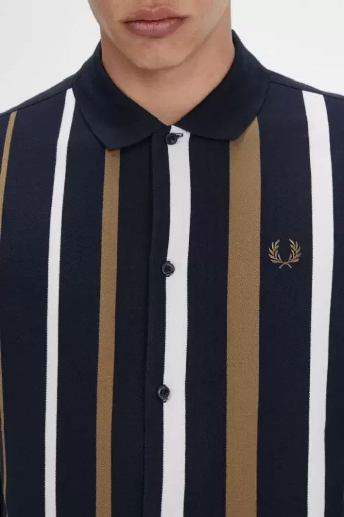 Gradient Stripe Long Sleeve Men’s Polo Shirt Gradient Stripe Long Sleeve Men’s Polo Shirt