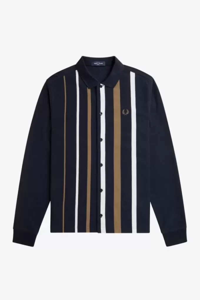 Gradient Stripe Long Sleeve Men’s Polo Shirt Gradient Stripe Long Sleeve Men’s Polo Shirt