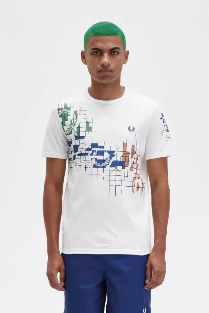 Grid Print Men’s T-Shirt Grid Print Men’s T-Shirt