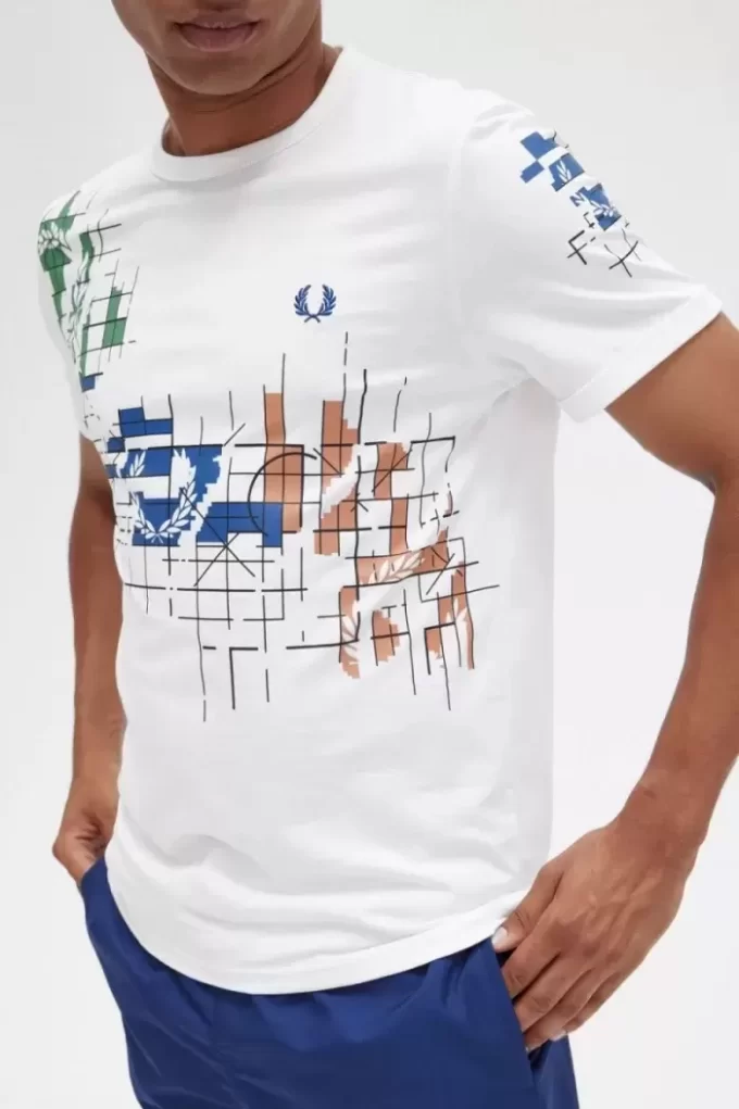 Grid Print Men’s T-Shirt Grid Print Men’s T-Shirt