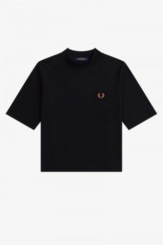 High Neck Badge Detail T Shirts