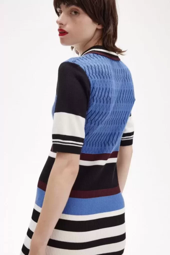 Jacquard Knitted Stripe Women’s Dress
