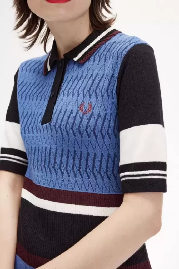 Jacquard Knitted Stripe Women’s Dress