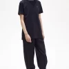 Jacquard Trim High Neck Women’s T-Shirt