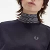Jacquard Trim High Neck Women’s T-Shirt