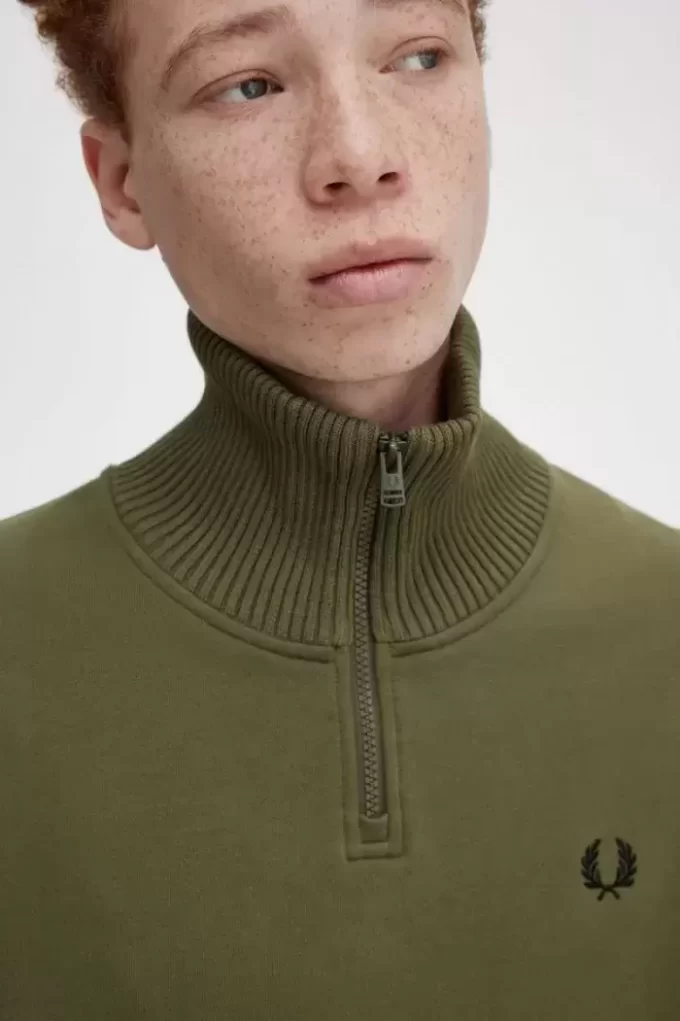 Knitted Trim Zip Neck Men’s Sweatshirts Knitted Trim Zip Neck Men’s Sweatshirts