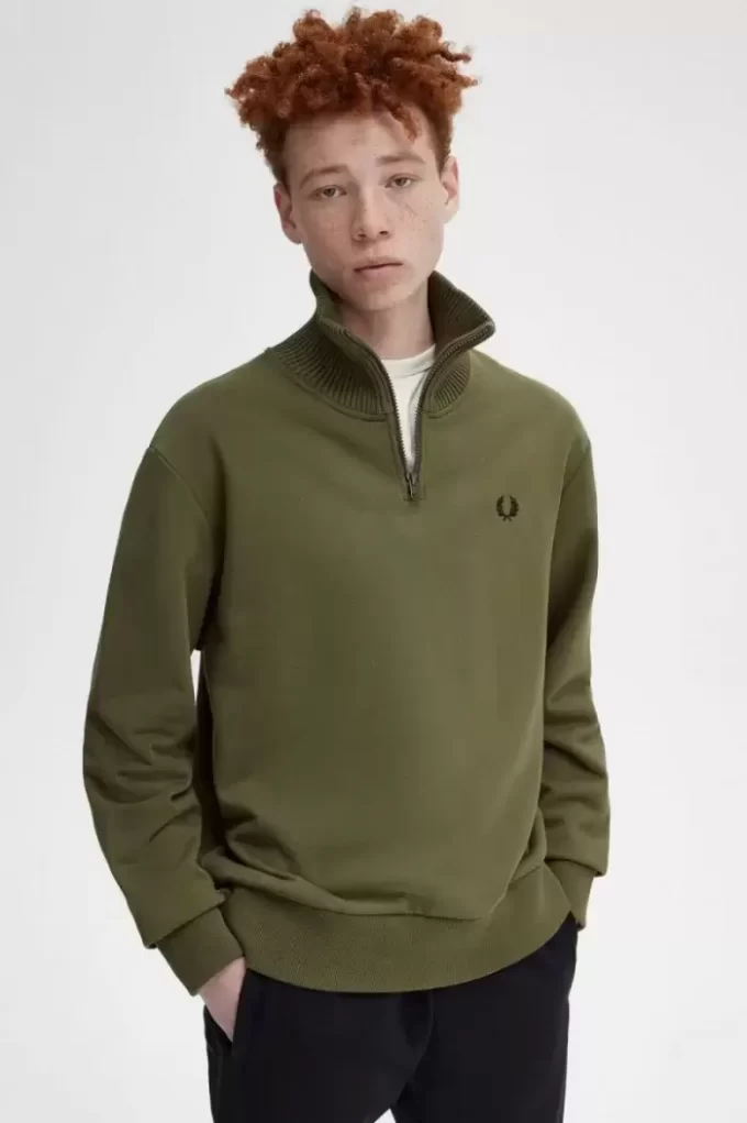 Knitted Trim Zip Neck Men’s Sweatshirts Knitted Trim Zip Neck Men’s Sweatshirts