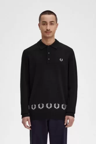 Laurel Wreath Trim Knitted Men’s Shirt