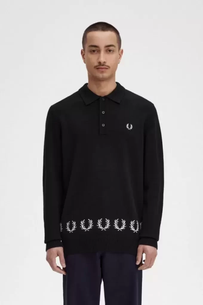 Laurel Wreath Trim Knitted Men’s Shirt