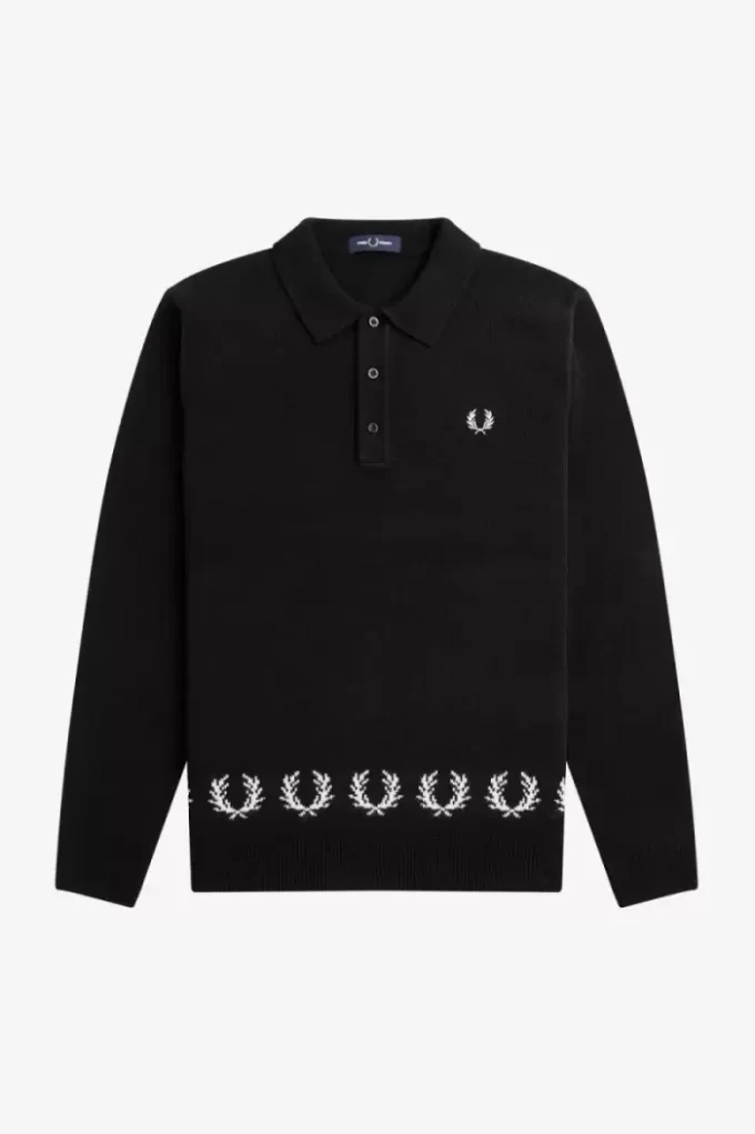 Laurel Wreath Trim Knitted Men’s Shirt