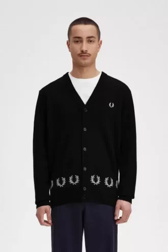 Laurel Wreath Trim Men’s Cardigan
