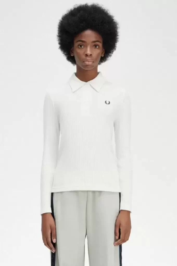 Long Sleeve Ribbed Women’s Polo Shirt