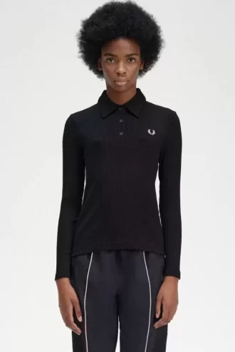 Long Sleeve Ribbed Women’s Polo Shirt