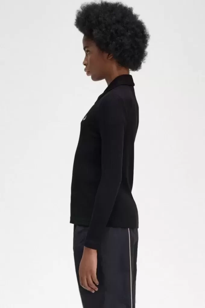 Long Sleeve Ribbed Women’s Polo Shirt