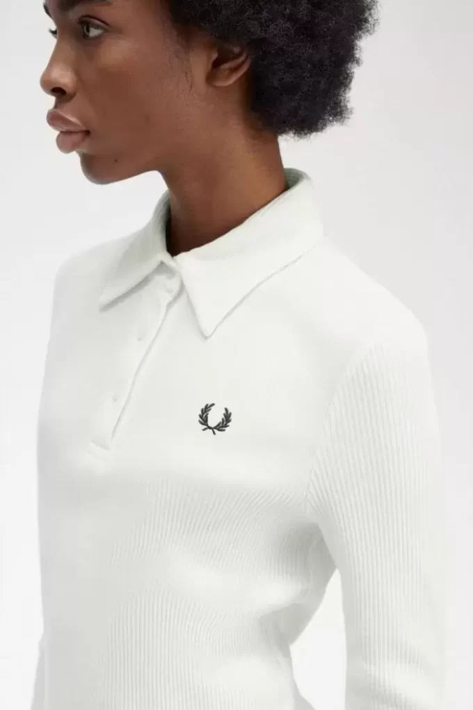 Long Sleeve Ribbed Women’s Polo Shirt