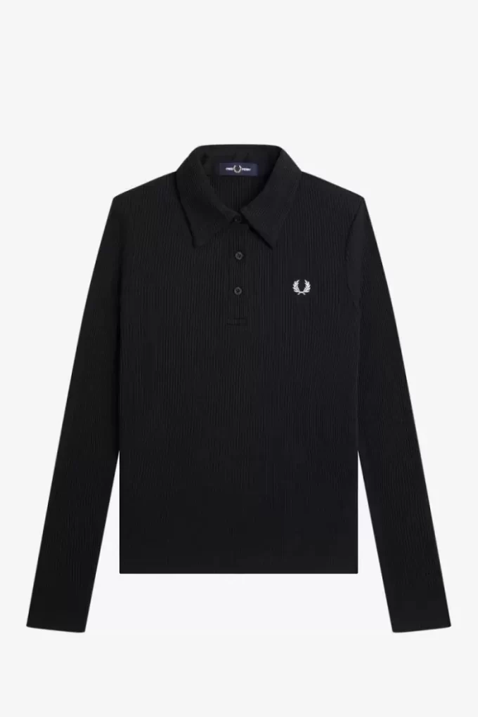 Long Sleeve Ribbed Women’s Polo Shirt