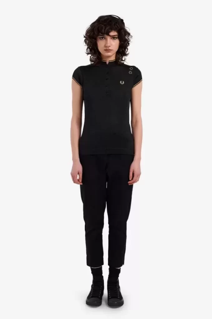 Metallic Knitted Women’s Polo Shirt