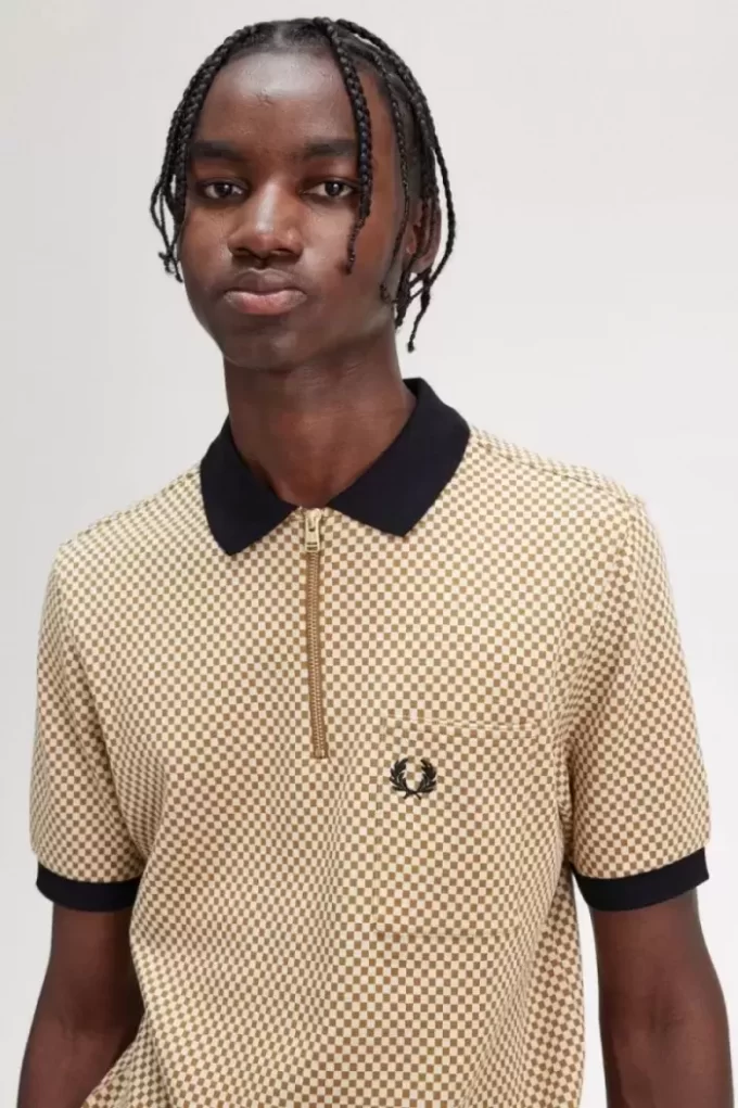 Micro Chequerboard Men’s Polo Shirt Micro Chequerboard Men’s Polo Shirt