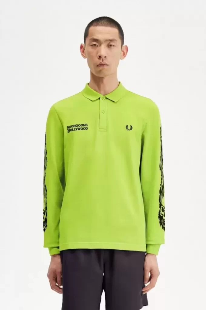 Noongoons Long Sleeve Graphic Men’s Polo Shirt Noongoons Long Sleeve Graphic Men’s Polo Shirt