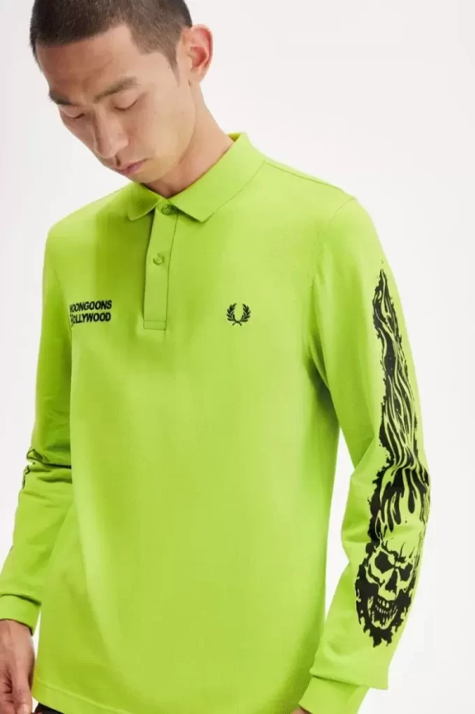 Noongoons Long Sleeve Graphic Men’s Polo Shirt Noongoons Long Sleeve Graphic Men’s Polo Shirt