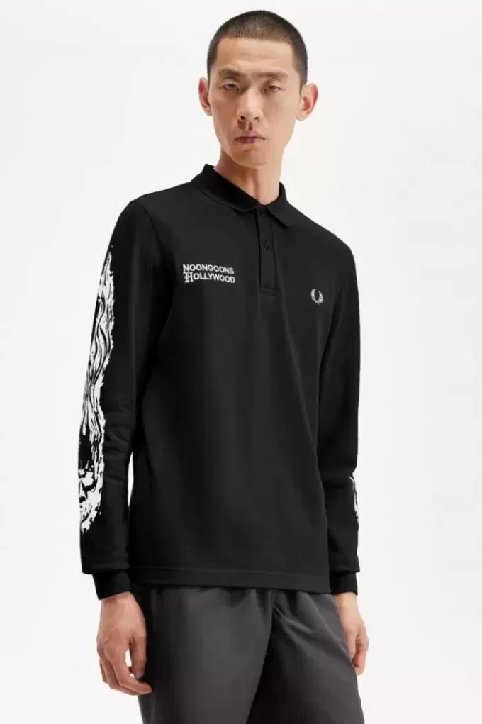 Noongoons Long Sleeve Graphic Men’s Polo Shirt Noongoons Long Sleeve Graphic Men’s Polo Shirt