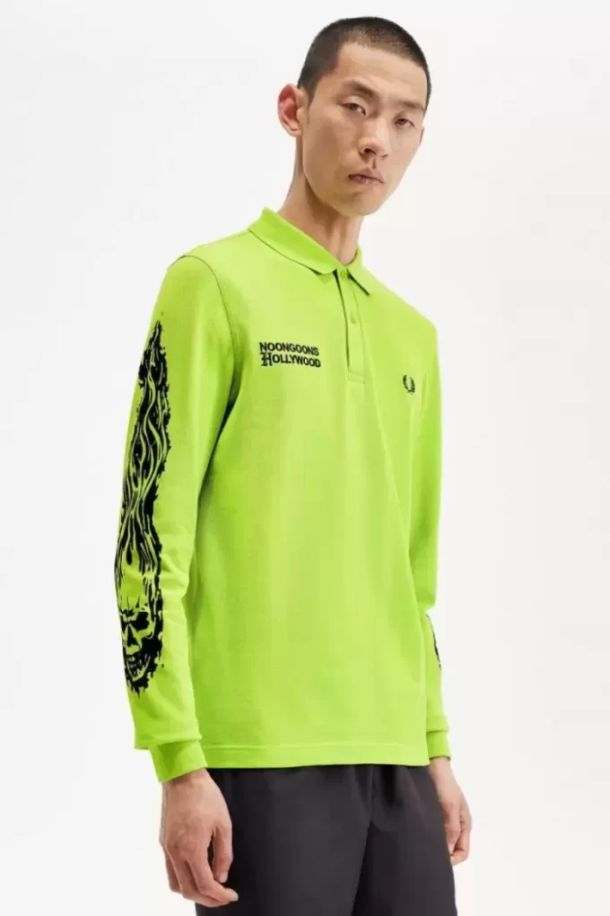 Noongoons Long Sleeve Graphic Men’s Polo Shirt Noongoons Long Sleeve Graphic Men’s Polo Shirt