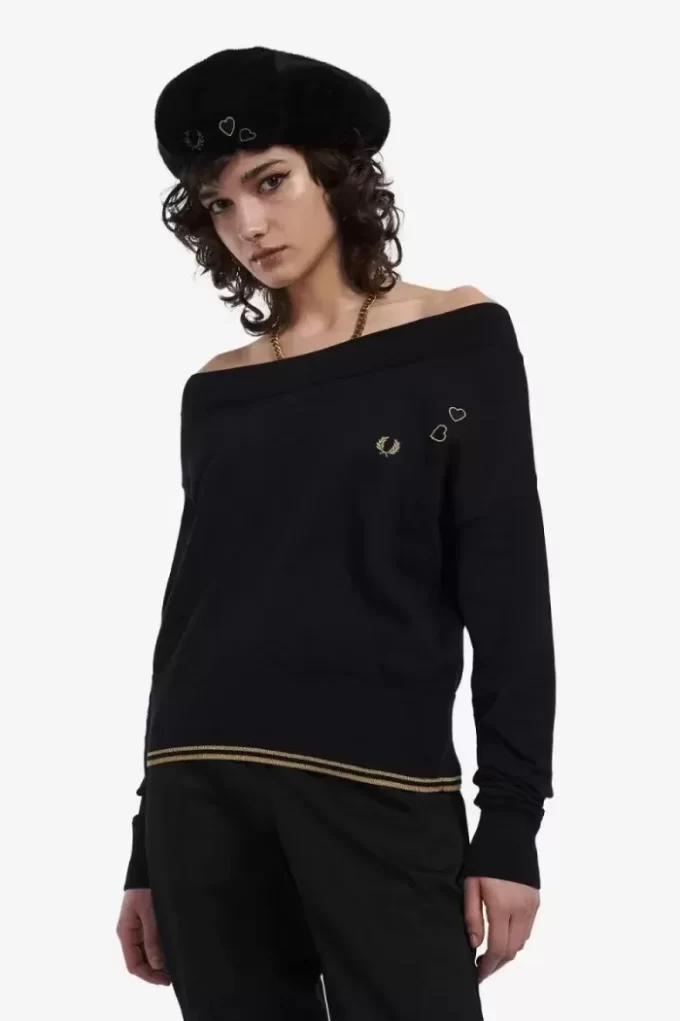 Off-The-Shoulder Knitted Women’s T-Shirt