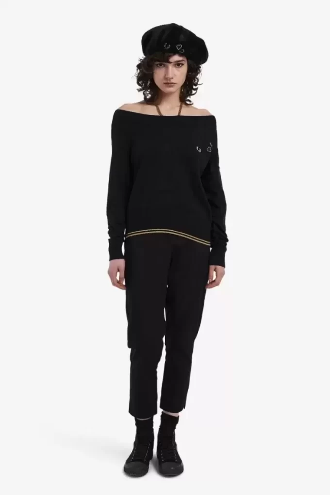 Off-The-Shoulder Knitted Women’s T-Shirt