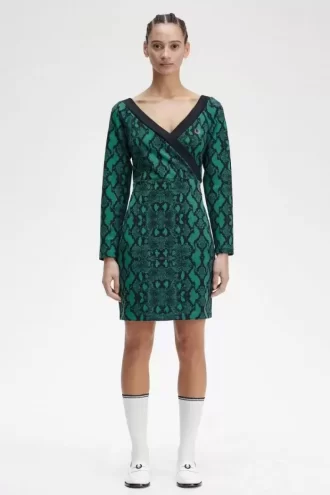 Off-the-Shoulder Snakeprint Women’s Dress