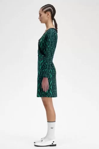 Off-the-Shoulder Snakeprint Women’s Dress