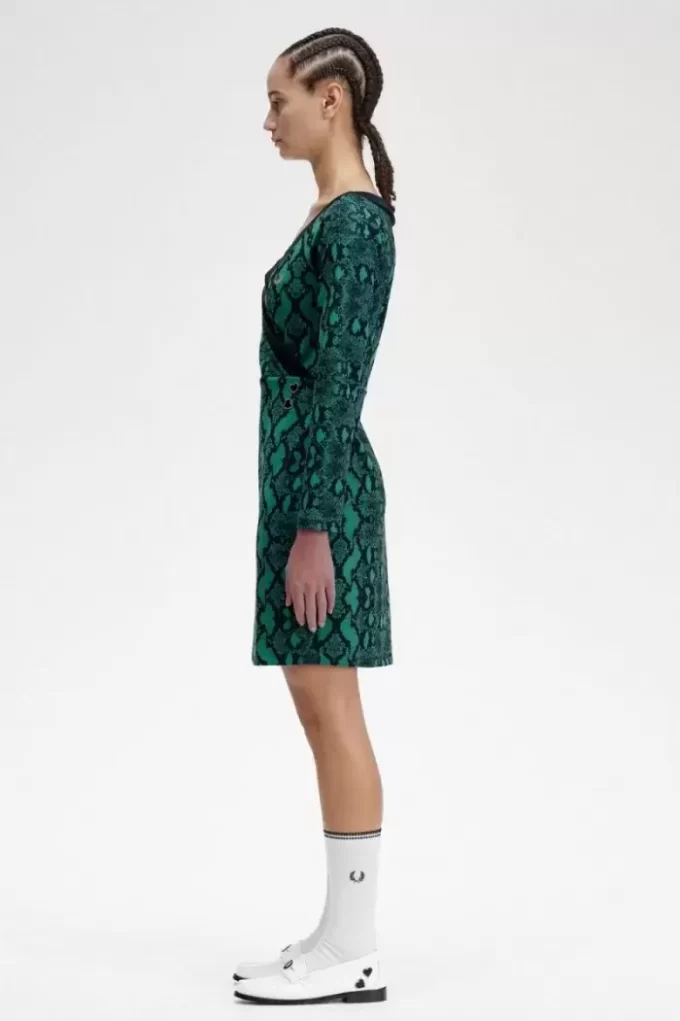 Off-the-Shoulder Snakeprint Women’s Dress