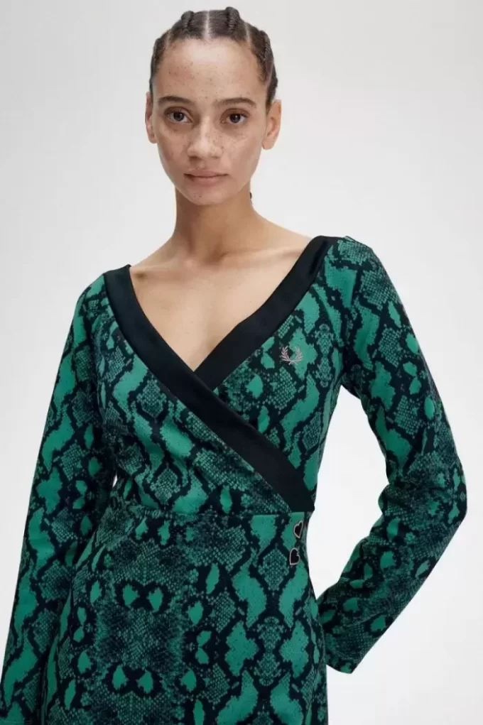 Off-the-Shoulder Snakeprint Women’s Dress
