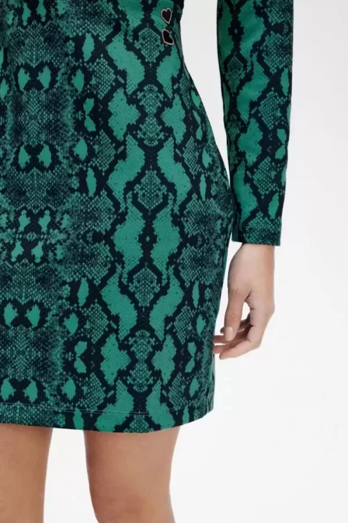 Off-the-Shoulder Snakeprint Women’s Dress
