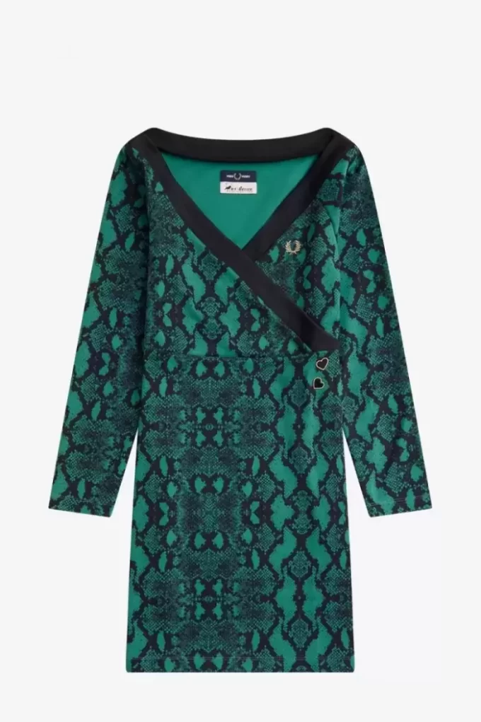 Off-the-Shoulder Snakeprint Women’s Dress
