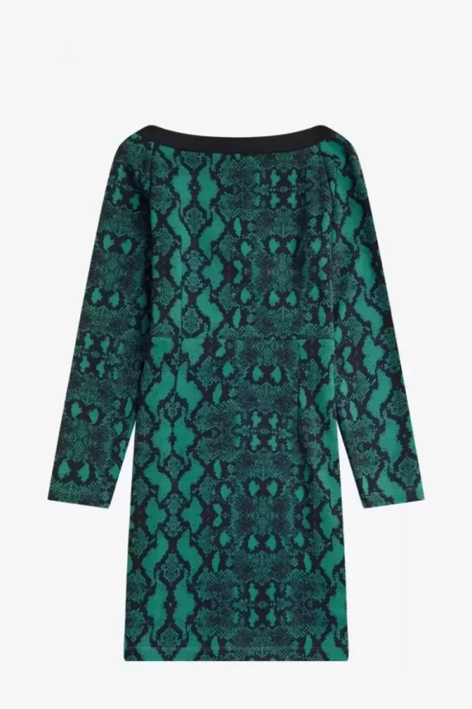 Off-the-Shoulder Snakeprint Women’s Dress