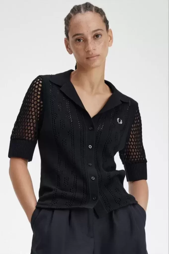 Open-Knit Button-Through Women’s Shirt Open-Knit Button-Through Women’s Shirt