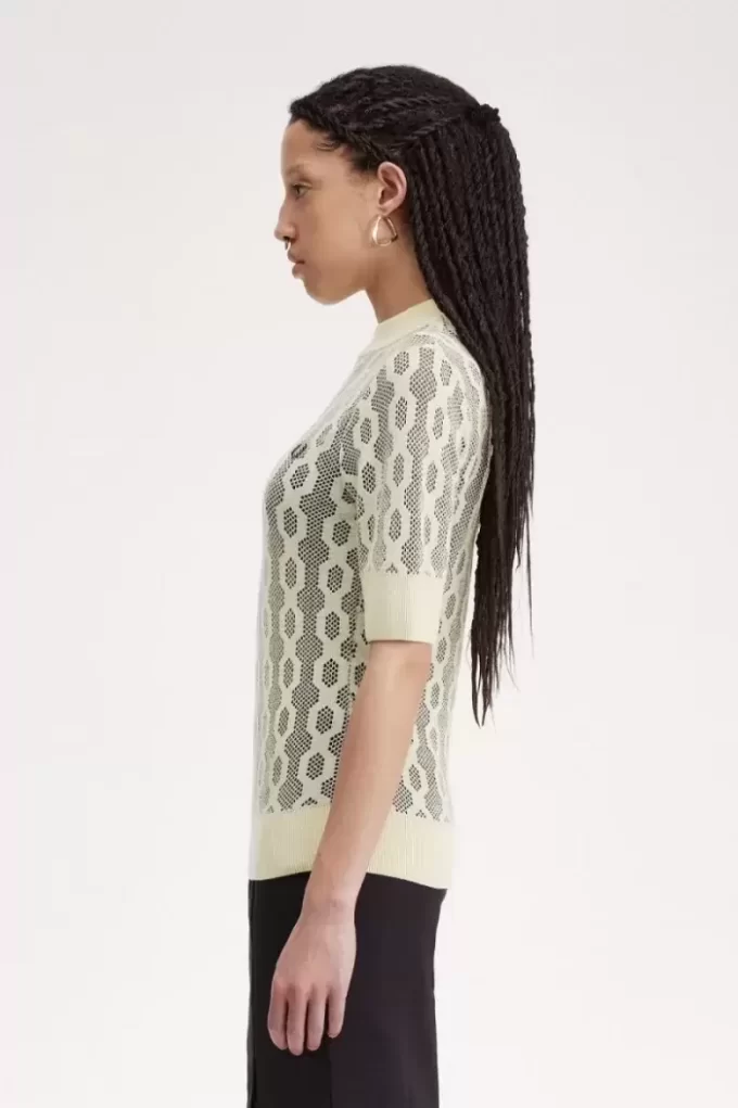 Open-Knit Short Sleeve Women’s Jumper