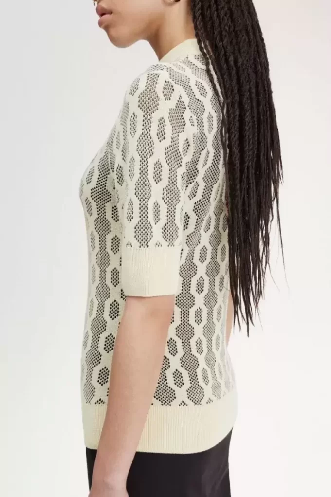 Open-Knit Short Sleeve Women’s Jumper