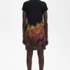 Palm Print Piqué Women’s Dress